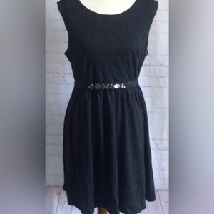 ELLE Sleeveless A-line dress. At or above knee dark Heather grey dress 14